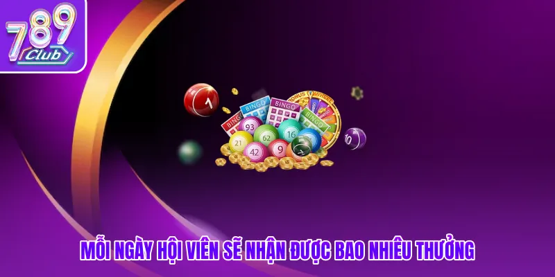 Mỗi ngày hội viên sẽ nhận được bao nhiêu thưởng